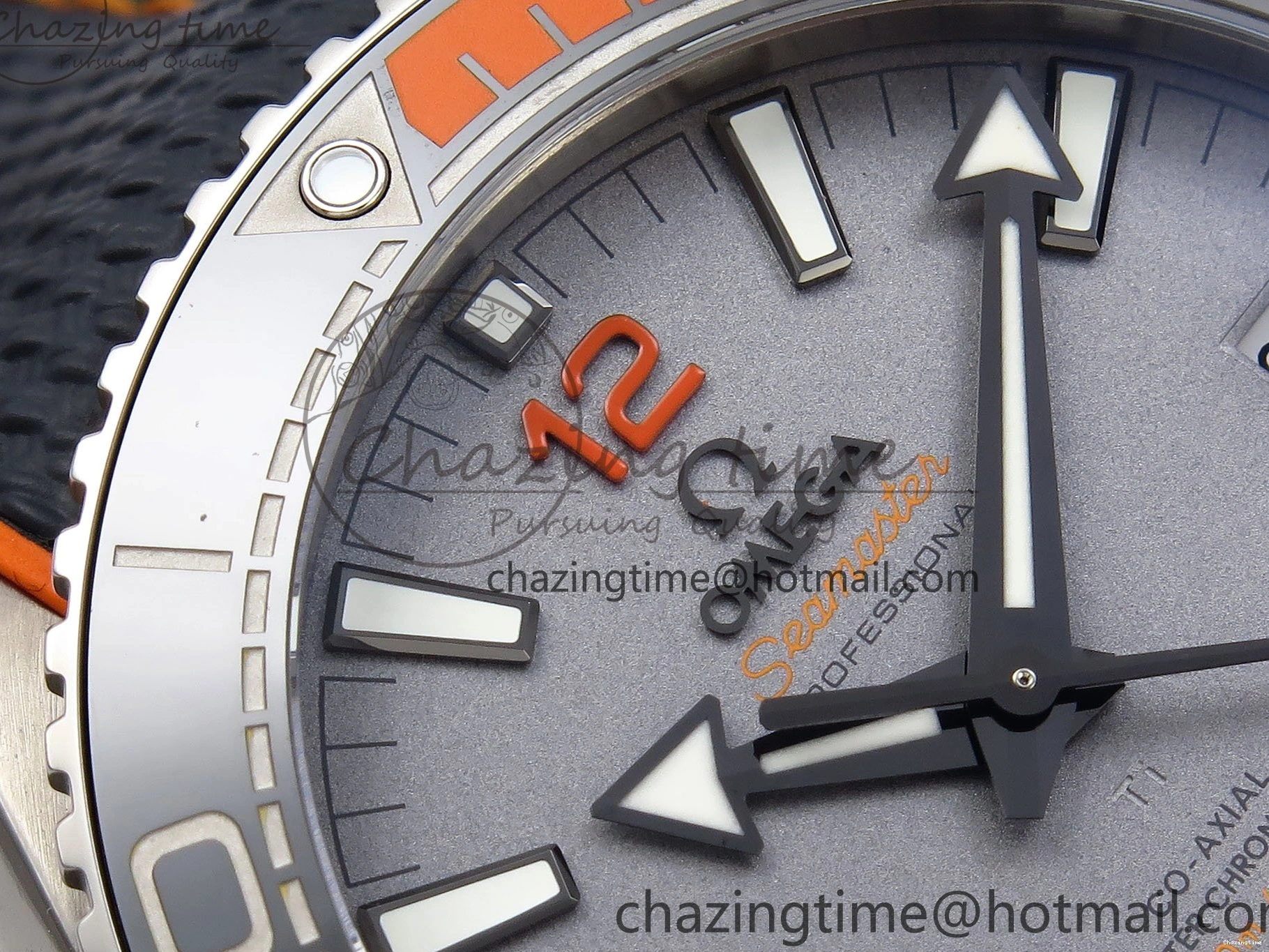 1226 Comfortable Planet Ocean 43.5mm SS VSF 1:1 Best Edition Black Orange Bezel Gray Dial on Nylon Strap A8900 Super Clone V 7730
